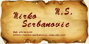 Mirko Šerbanović vizit kartica